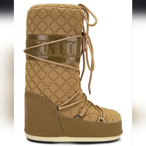Moon Boot Tall Icon Quilt Boot Caramel Moon Boot Quilted Snow Boot - Picture 7 of 17